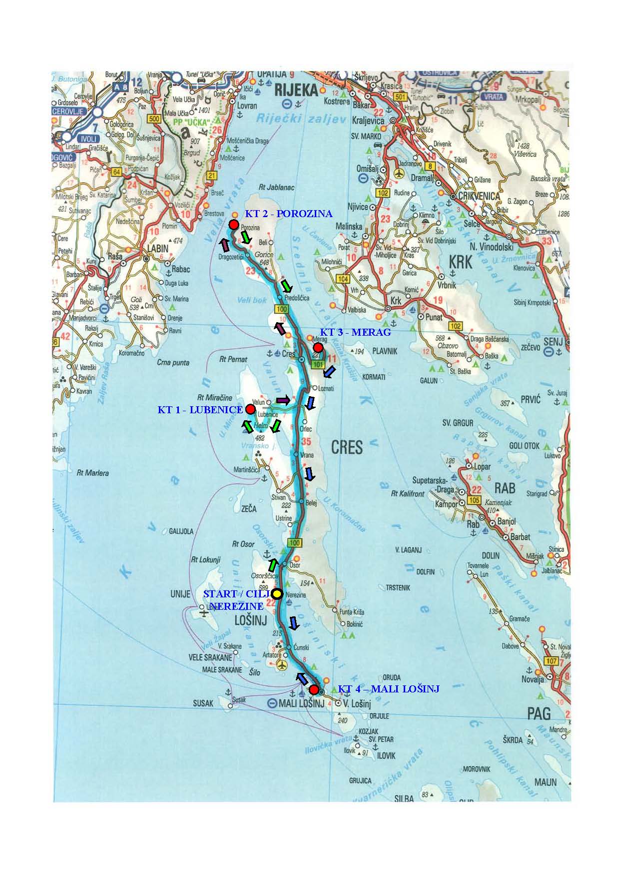 karta cresa i lošinja Najava BRM 200 km Nerezine 2012. | Randonneurs Croatie karta cresa i lošinja